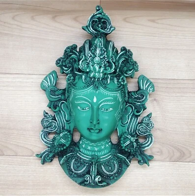 Buddha Mask 8" Wall hanging Art Sculpture Painting & Carving mask Religious - Image 1 of 4