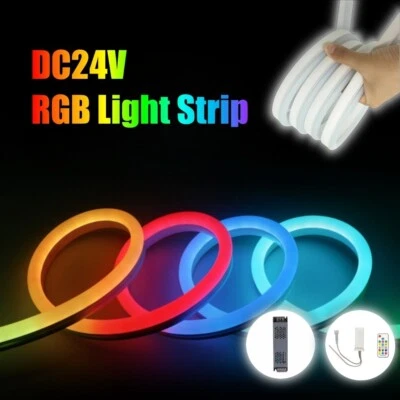 DC24V RGB LED Strip Voltage Drop-Free Modified Silicone+Dimmer+Power Supply /Set - Image 1 of 4