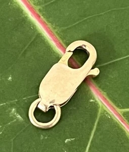 11mm Lobster Clasp w Jump Rings Necklace Lock Replacement 14K Solid Yellow Gold - Picture 1 of 5