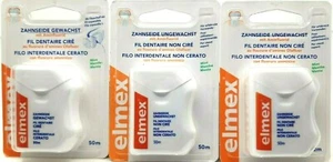 ELMEX Zahnseide ungewachst mit Aminfluorid 50m Minze Mint im Spender - Bild 1 von 1