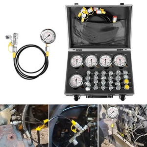 Kit de prueba de presión hidráulica 60P 5 medidores 24 acoplamientos 3 mangueras de prueba para excavadora - Imagen 1 de 13