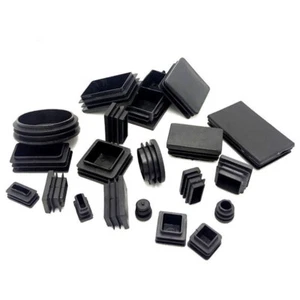 Black Rectangle Plastic End Caps Blanking Plugs Tube Inserts 10*20mm TO 60*120mm - Picture 1 of 8
