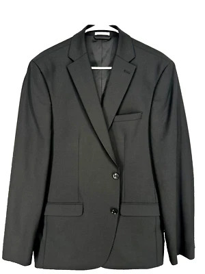 Chaqueta de Traje BAR III Talla 46R Negra Sólida Calce Ajustado Mezcla de Lana Elastizada Nueva Sin Etiquetas Foto 1 de 4