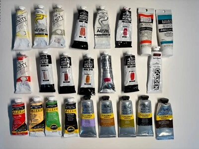 Winsor & Newton 24 pc FINITY ARTISTS PROFESSIONAL GALERIA ACRYLIC Used Lot - Image 1 of 4