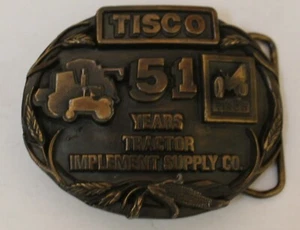 1988 Tisco 51 Years Tractor Implement Supply Co. Brass Belt Buckle - Limited Ed. - Picture 1 of 2