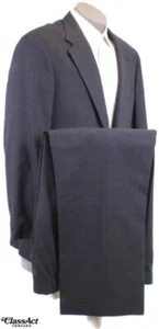 Tuta vintage Chaps Ralph Lauren due pezzi grigio a righe lana 44L plissettata 38" W - Foto 1 di 12