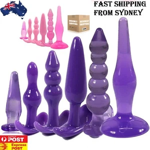 6 Piece Butt Plug Set Soft Flexible Anal Bead Chain Sex Toy Bead For Men Women - Picture 1 of 18