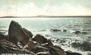 Lake Auburn Maine Summer Breezes 1908 Postcard - Picture 1 of 2