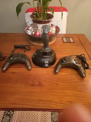 Microsoft sidewinder joystick Plus 2 X Sidewinder Controllers.  Fully Tested  - Image 1 of 4