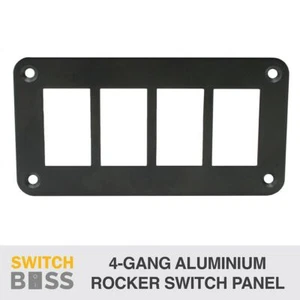 4 GANG ALUMINIUM ALLOY ROCKER TOGGLE GANG SWITCH PANEL- 12V 24V BOAT MARINE 4X4 - Picture 1 of 12
