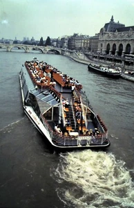 Orig Slide, Sightseeing Passenger Boat / Ship sailing down River - Picture 1 of 1
