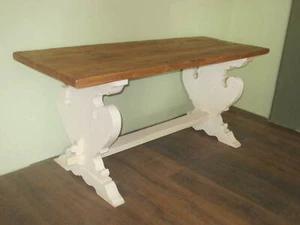 TAVOLO CONSOLE LEGNO VECCHIO SHABBY DIETRO DIVANO COUNTRY PEZZO UNICO - Foto 1 di 9