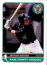 2012 Kane County Cougars Grandstand #3 Michael Antonio New York NY Baseball Card