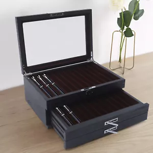 Pluma Estilográfica Madera 34Slots Display Case Pluma Memoria Coleccionista con Llave - Imagen 1 de 15