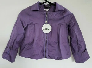 Chloé Girls Zip Up Jacket Purple Size 11 NEW - Picture 1 of 8