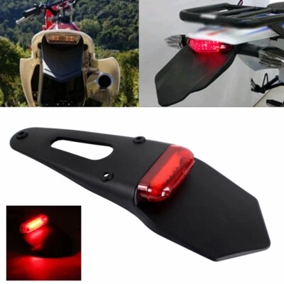 Guardabarros trasero con luces traseras LED ﻿Para Honda CR100/125/250 Suzuki Kawasaki Foto 1 de 4