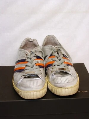 Alessandro Dell'Acqua Scarpe Sneakers Uomo 41 Laminato Argento Unisex Pelle - Immagine 1 di 4