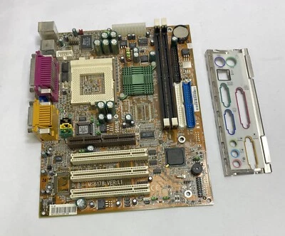 MicroStar MSI MSI6178 VER:1.1 Socket 370 Intel Motherboard and Back Plate - Image 1 of 4