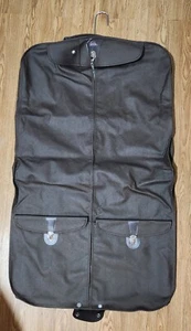 Vintage American Tourister Garment Suit Bag/Carrier-Faux Brown Leather W/Hangers - Picture 1 of 15