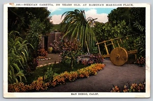 Postcard Mexican Caretta Ramona's Marriage Place Old Town San Diego California - Picture 1 of 2