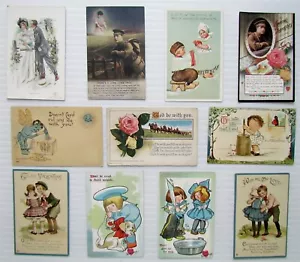 LOTE DE 11 POSTALES ANTIGUAS DE SAN VALENTÍN ERA DE LA PRIMERA GUERRA MUNDIAL - Imagen 1 de 2