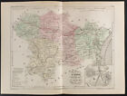 1855 - Carte ancienne du département de l'Aude, par Dufour