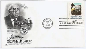 US Scott #1831, First Day Cover 9/1/80 Washington Single Organized Labor - Picture 1 of 1