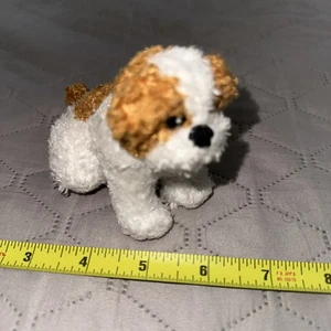 Muñeca de peluche perro pequeño marrón blanco - Imagen 1 de 3
