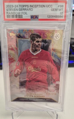 2023/24 Topps Inception UCC Steven Gerrard Rainbow Foil 48/150 *PSA Gem Mint 10* - Image 1 of 3