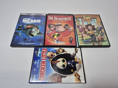 Lot of  4 Disney Animated Movies. Chicken Little, Incredibles, Toy Story, Nemo Foto 1 de 3