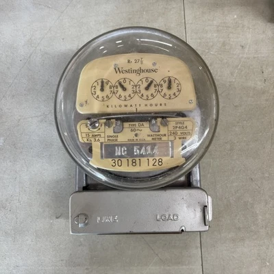 Vintage Westinghouse 240V Type DA Watthour Meter Style 2P4GA Single Phase 1 - Image 1 of 4