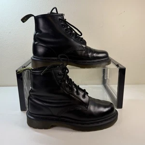 Dr Martens 101 Black Smooth Leather Size Uk 4 - 6 Holes Ankle Mono Stitch Boots - Picture 1 of 23