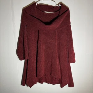 NWT New Directions Curvy Womens Size 1X Cowl Neck Sweater Red - Picture 1 of 5