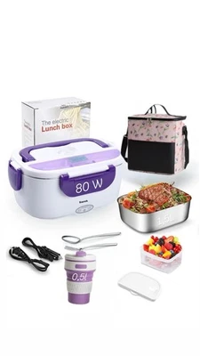 Electric Lunch Box 80W Heated for Adults 1.5L Capacity, 12/24/110v Food Warmer - Image 1 of 4