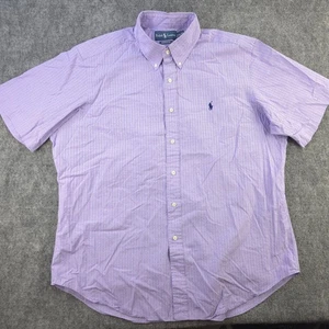 Ralph Lauren Hemd XL Classic Fit Lila Kariert Kurzarm Button Down Pony - Bild 1 von 8