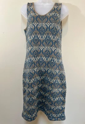 Peruvian Connection Knit Dress Womens Size Medium Pima Cotton Floral - Image 1 of 4