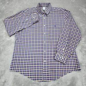 Camisa Brooks Brothers Para Hombre XL Azul Amarillo A Cuadros 346 Calce Ajustado Algodón Sin Hierro - Imagen 1 de 11