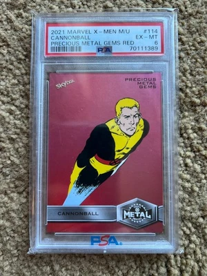 2021 Skybox Marvel X-Men Metal Universe 114 Cannonball High # PMG RED /100 PSA 6 - Image 1 of 3