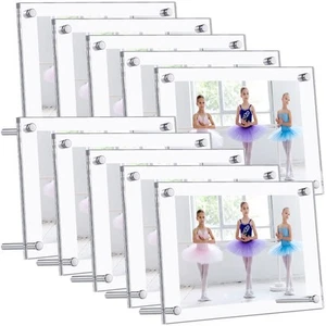 10 Pieces Clear Acrylic Picture Frames Acrylic Photo Frame Desktop Display Do... - Picture 1 of 7