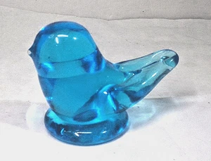 Vintage Bluebird BLUE BIRD OF HAPPINESS Art Glass Figurine Paperweight UNMARKED - Picture 1 of 6