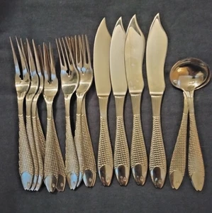 16 Stück Hochglanz Edelstahl Meeresfrüchte Set FISCH AUS DEM WASSER 2005 Gorham Gabeln Messer - Bild 1 von 4