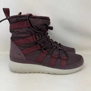 Nike Rosherun Sneakerboots foderati in pelliccia sintetica marrone da donna taglia 8 - Foto 1 di 7
