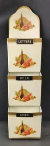 Vintage Tin Metal Farmhouse Bottle Fruit Basket 3 Tier Bills Letter Holder Wall - Picture 1 of 13