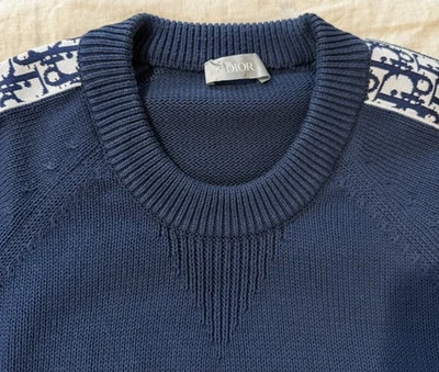 Auténtico tejido de algodón oblicuo Dior mediano para hombre azul marino Foto 1 de 3
