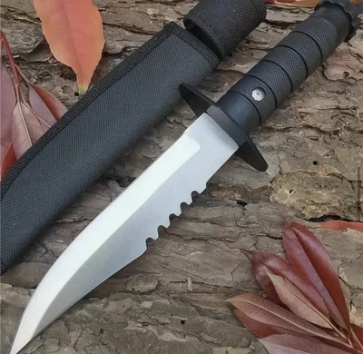 Нож охотничий военный с фиксированным лезвием 11 дюймов для выживания кемпинга на открытом воздухе - Изображение 1 из 4