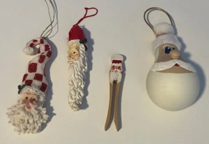 Gruppe von vier einzigartigen Weihnachtsmann Weihnachtsschmuck handbemalt - Bild 1 von 11