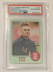 RARE! 2017 Gavin Lux Topps Heritage #39/50 Green Border Auto Rookie