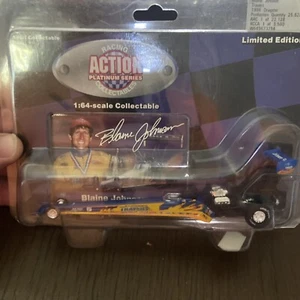 Blaine Johnson 1996 Travers Azul 1/64 Acción Diecast Top Fuel Dragster Nuevo - Imagen 1 de 8