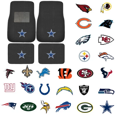 New Pick Your Teams NFL Teams Car Truck Front Rear Carpet Floor Mats Foto 1 de 4