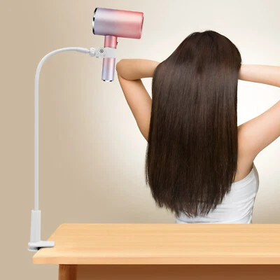 360 Degree Rotating Hair Dryer Stand Adjustable Stand Holder Hands-Free White - Image 1 of 4